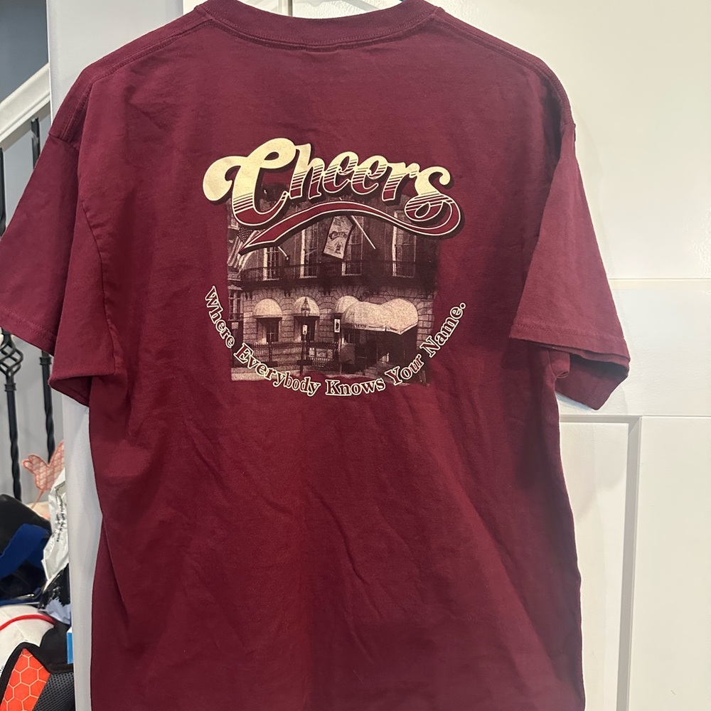 Cheers Boston Gildan Maroon Crewneck T-Shirt